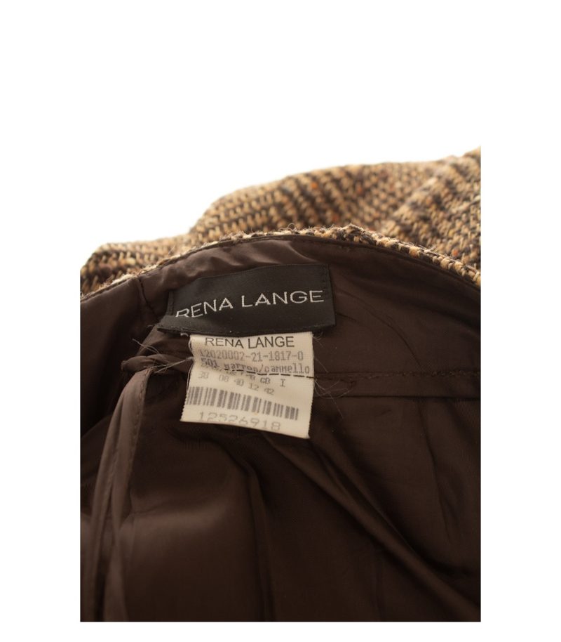 RENA LANGE Damen Hosenanzug Wollanzug Business Fischgrät Gr. 36/38 Braun Wolle – Foto 5