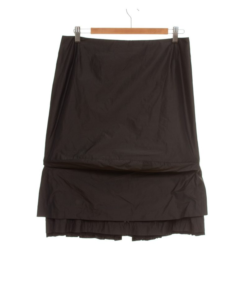 Marc O'Polo Damen Rock Rüschenrock Rüschen Knielang Gr. 38 Schwarz – Foto 1