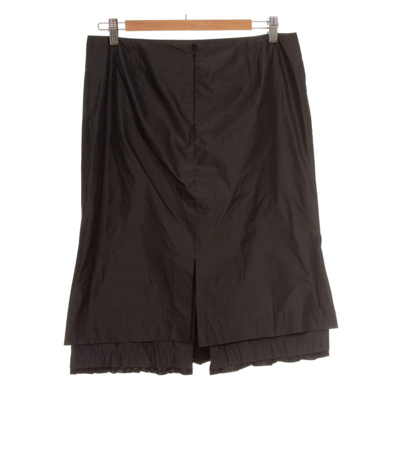Marc O'Polo Damen Rock Rüschenrock Rüschen Knielang Gr. 38 Schwarz – Foto 2