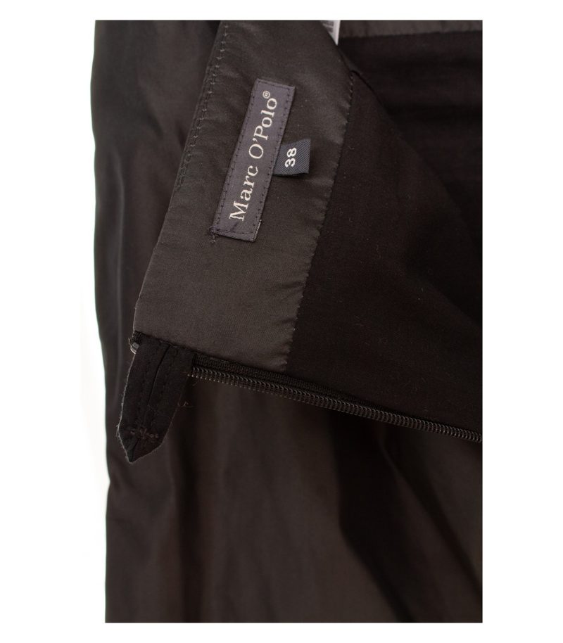 Marc O'Polo Damen Rock Rüschenrock Rüschen Knielang Gr. 38 Schwarz – Foto 5