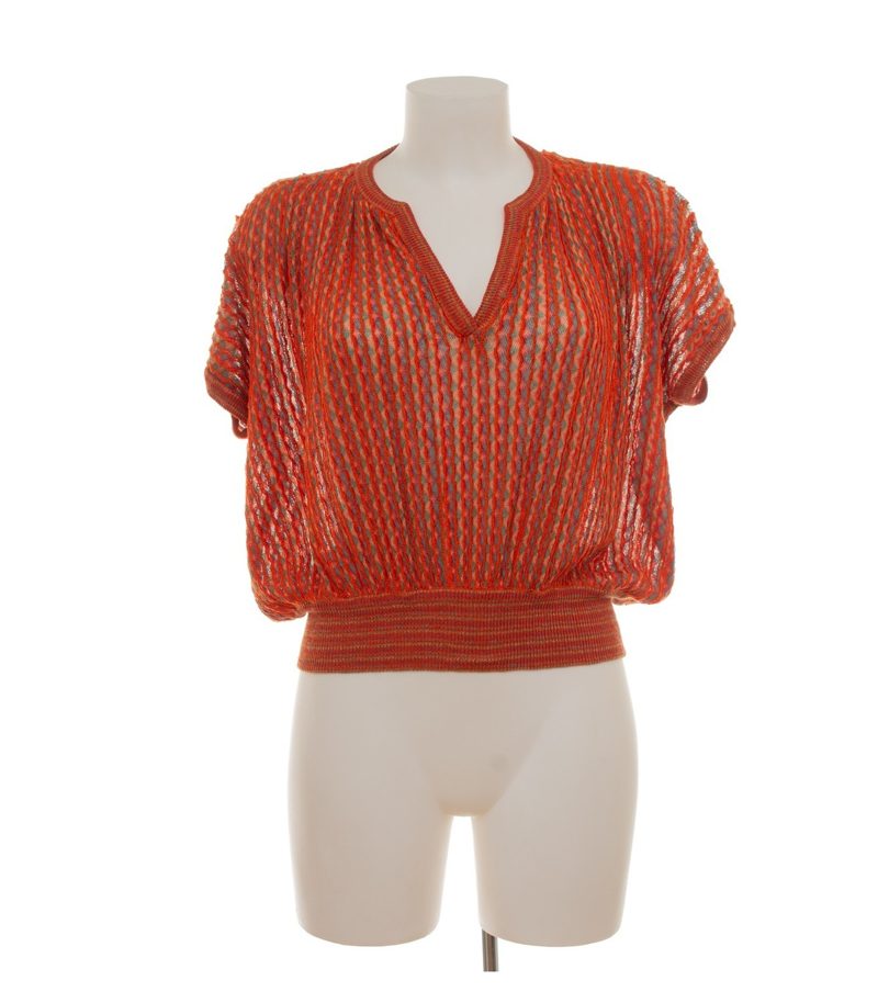 MISSONI Damen Set Strickset Top Rock Schal Zickzack Gr. ca. 42 Mehrfarbig Leinen – Foto 3