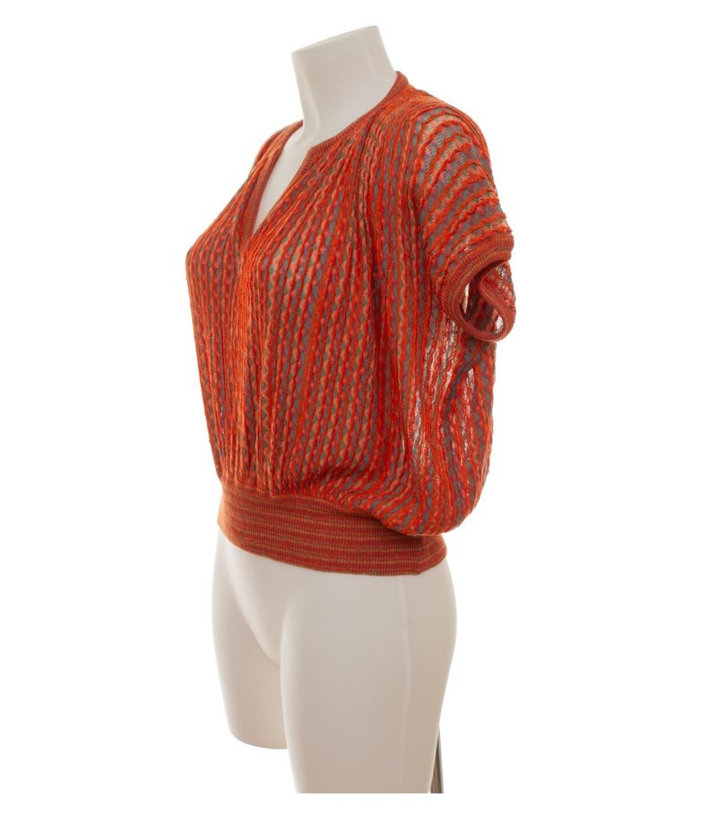 MISSONI Damen Set Strickset Top Rock Schal Zickzack Gr. ca. 42 Mehrfarbig Leinen – Foto 5