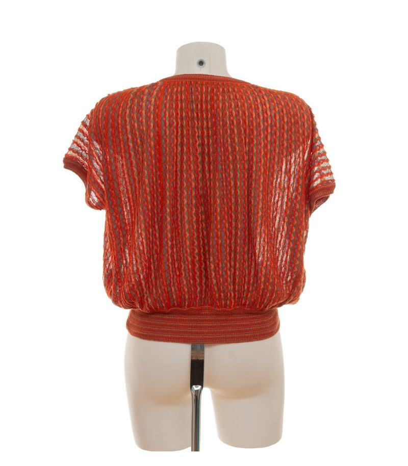 MISSONI Damen Set Strickset Top Rock Schal Zickzack Gr. ca. 42 Mehrfarbig Leinen – Foto 6