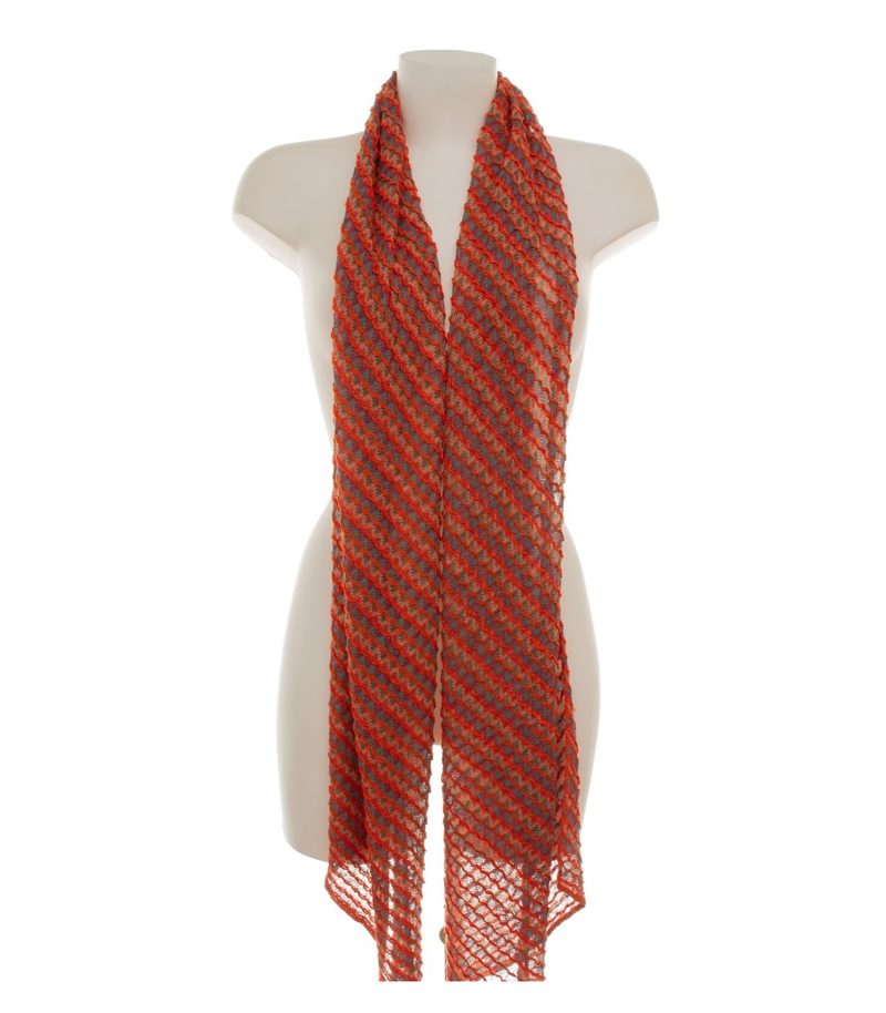 MISSONI Damen Set Strickset Top Rock Schal Zickzack Gr. ca. 42 Mehrfarbig Leinen – Foto 8