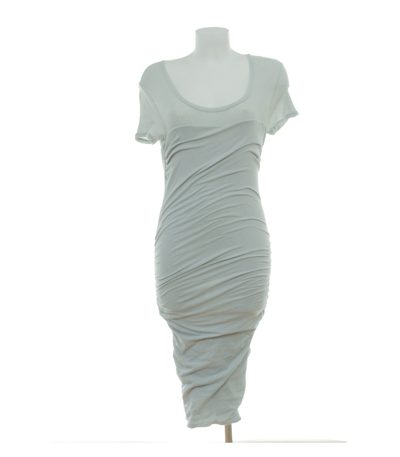JAMES PERSE Damen Kleid Raffkleid Stretch Gr. 3 (DE 40) Grau Baumwolle