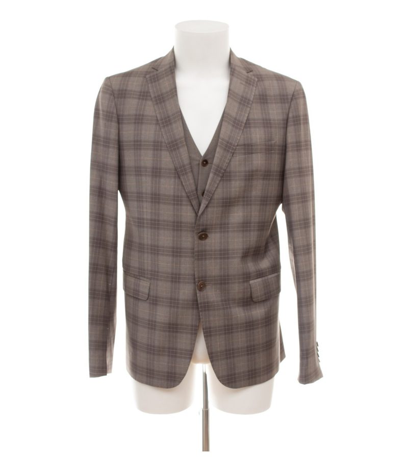 LAWRENCE GREY Herren Anzug 3-teilig Slim Fit LGMFW181931-24A Gr. 98 Braun Wolle – Foto 3