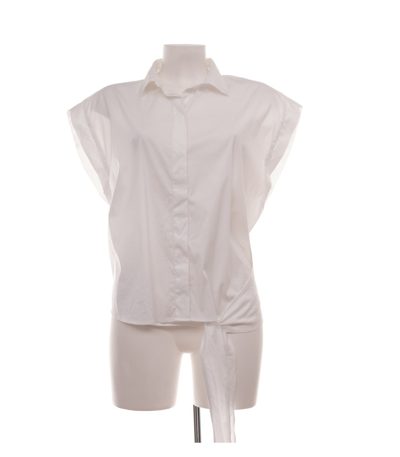 RIANI Damen Bluse Hemdbluse 94 5590-2073 Kurzarm Casual Gr. 44 Weiß Baumwolle
