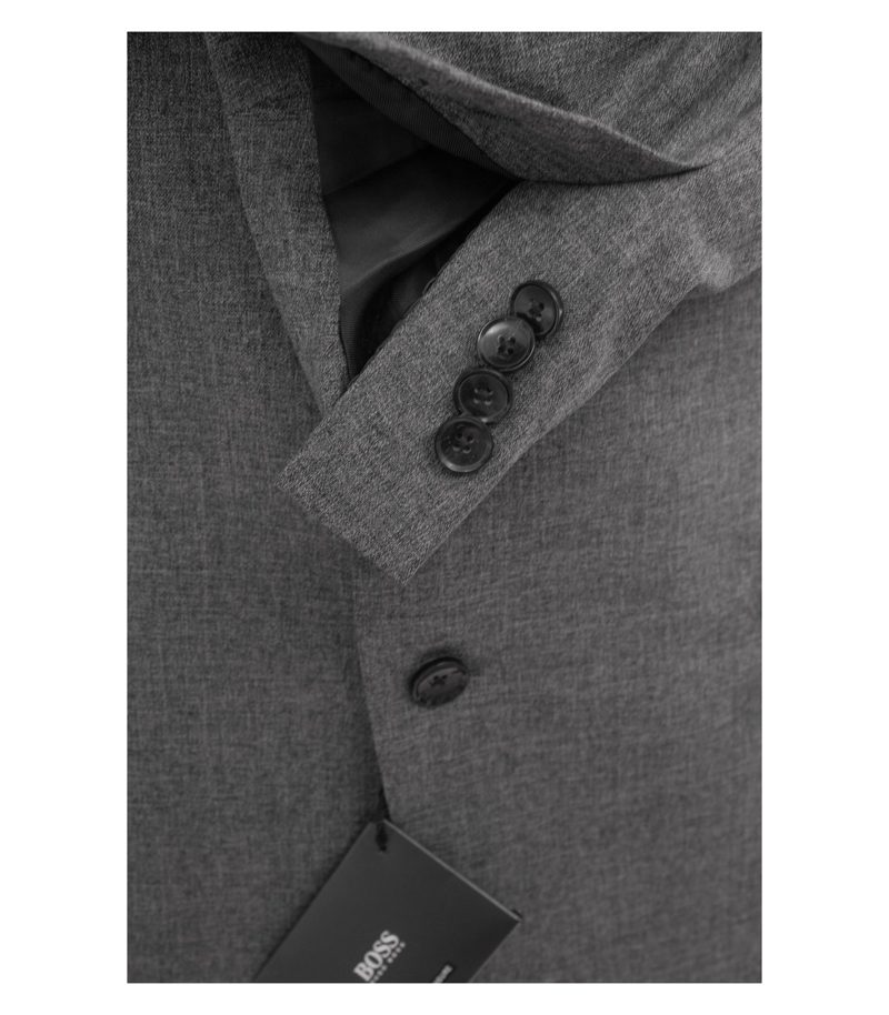 Hugo Boss Herren Anzug 2-Teiler ca. Maßkonfektion Business Gr. 58 Grau Wolle – Foto 9