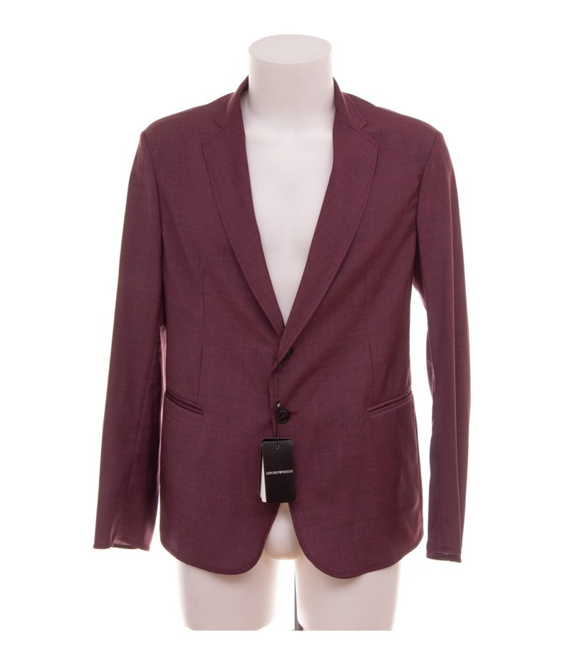 Emporio Armani Herren Sakko Blazer Einreiher Light Wardrobe Gr. 48 Rot Wolle – Foto 1