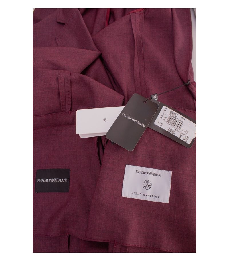 Emporio Armani Herren Sakko Blazer Einreiher Light Wardrobe Gr. 48 Rot Wolle – Foto 11