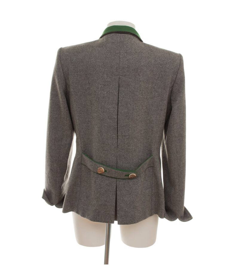 Bauer Damen Blazer Trachten-Stil Motivfutter Rückenriegel Gr. 40 Grau Wolle – Foto 4