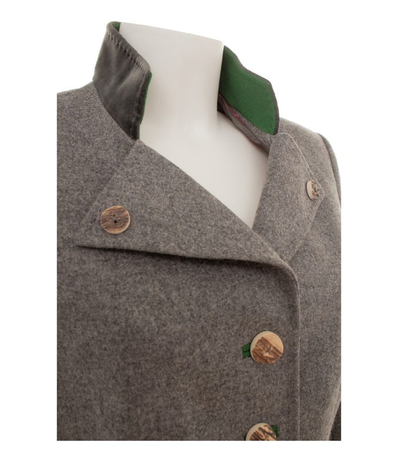 Bauer Damen Blazer Trachten-Stil Motivfutter Rückenriegel Gr. 40 Grau Wolle – Foto 5