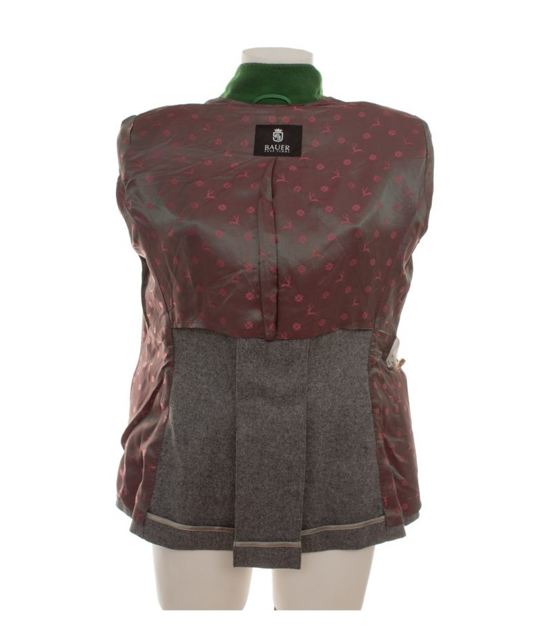 Bauer Damen Blazer Trachten-Stil Motivfutter Rückenriegel Gr. 40 Grau Wolle – Foto 6