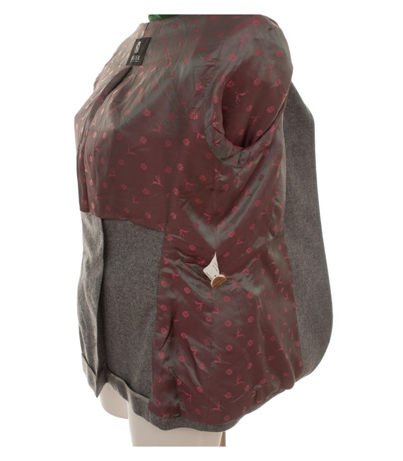 Bauer Damen Blazer Trachten-Stil Motivfutter Rückenriegel Gr. 40 Grau Wolle – Foto 7