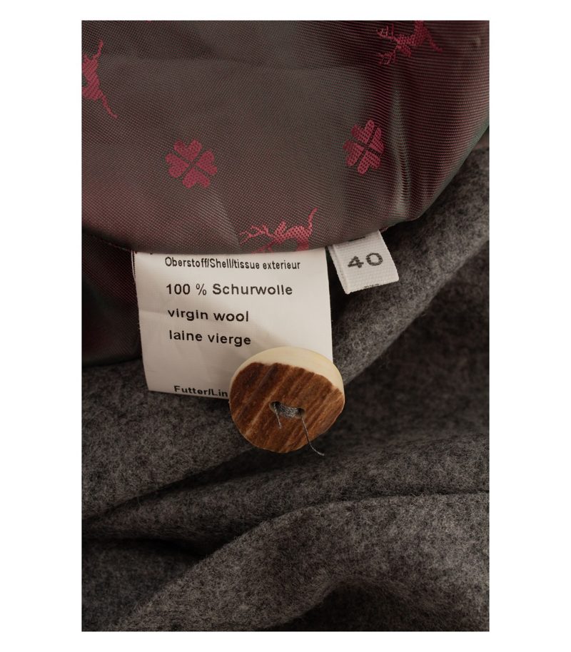 Bauer Damen Blazer Trachten-Stil Motivfutter Rückenriegel Gr. 40 Grau Wolle – Foto 9