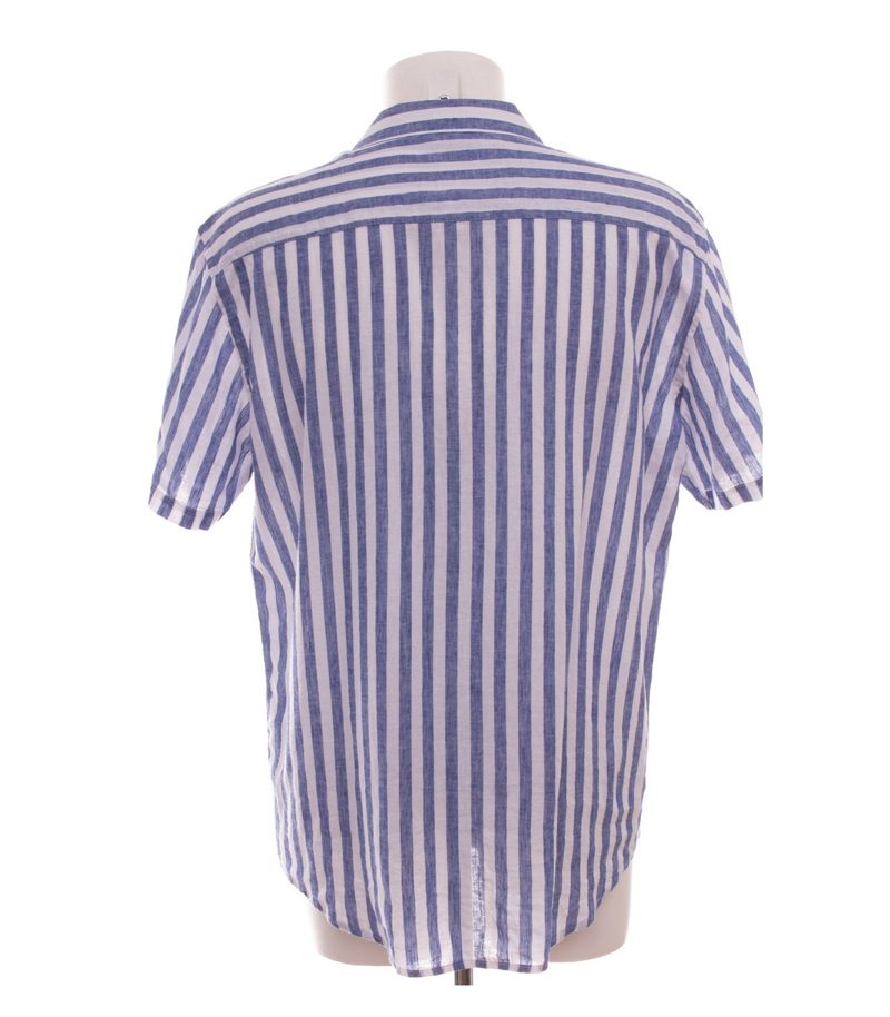 Casual Friday Herren Hemd Kurzarm Leinen-Mix Gestreift Gr. XL CFAnton CC Blau – Foto 4