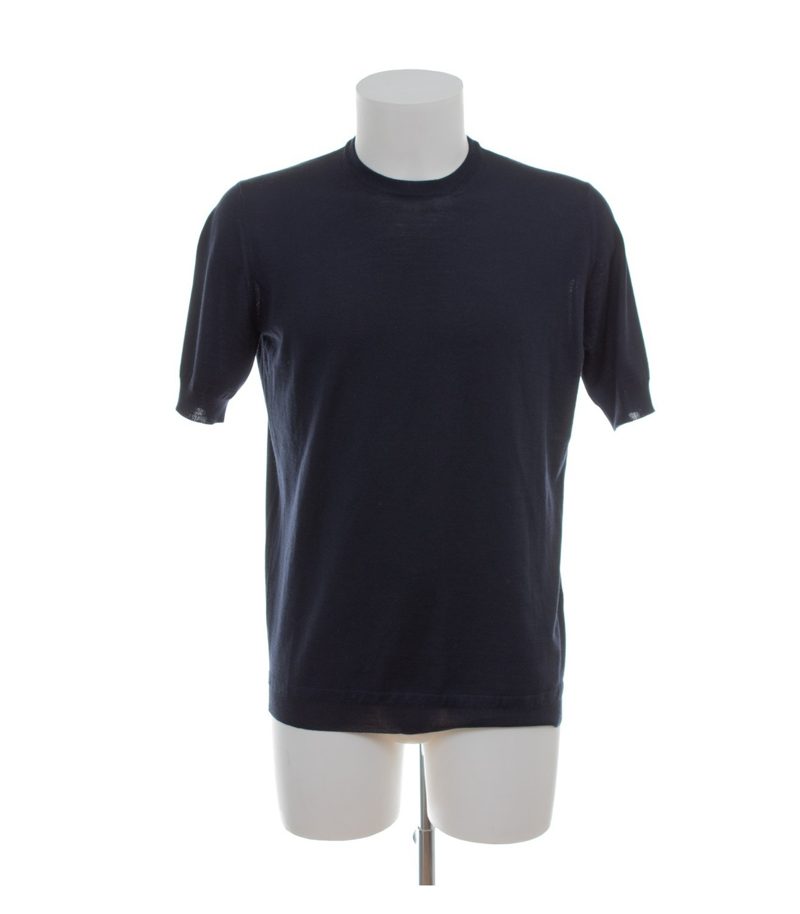 Goes Botanical Herren Pullover T-Shirt Kurzarm Merinowolle Gr. M (Etikett3) Blau