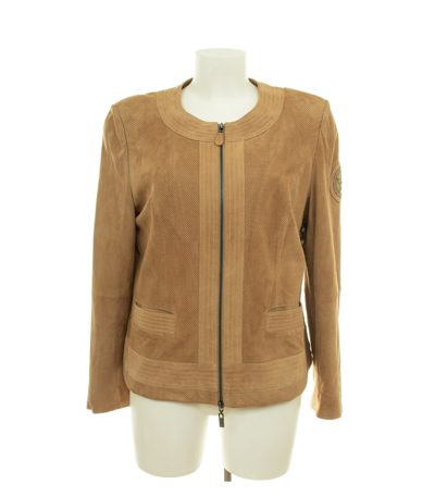 Thom Damen Jacke Lederjacke Gr. 44 Leder Braun Perforiert