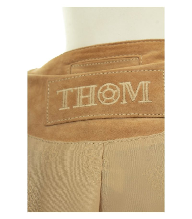 Thom Damen Jacke Lederjacke Gr. 44 Leder Braun Perforiert – Foto 9