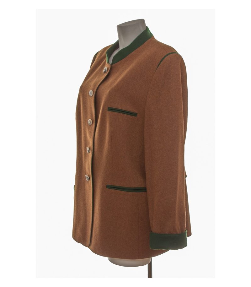 Bauer Damen Jacke Janker Gr. 48 Wolle Braun Stehkragen – Foto 3