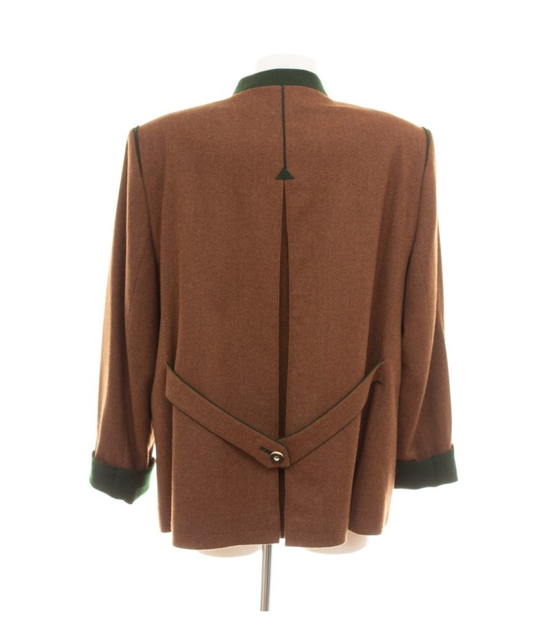 Bauer Damen Jacke Janker Gr. 48 Wolle Braun Stehkragen – Foto 4