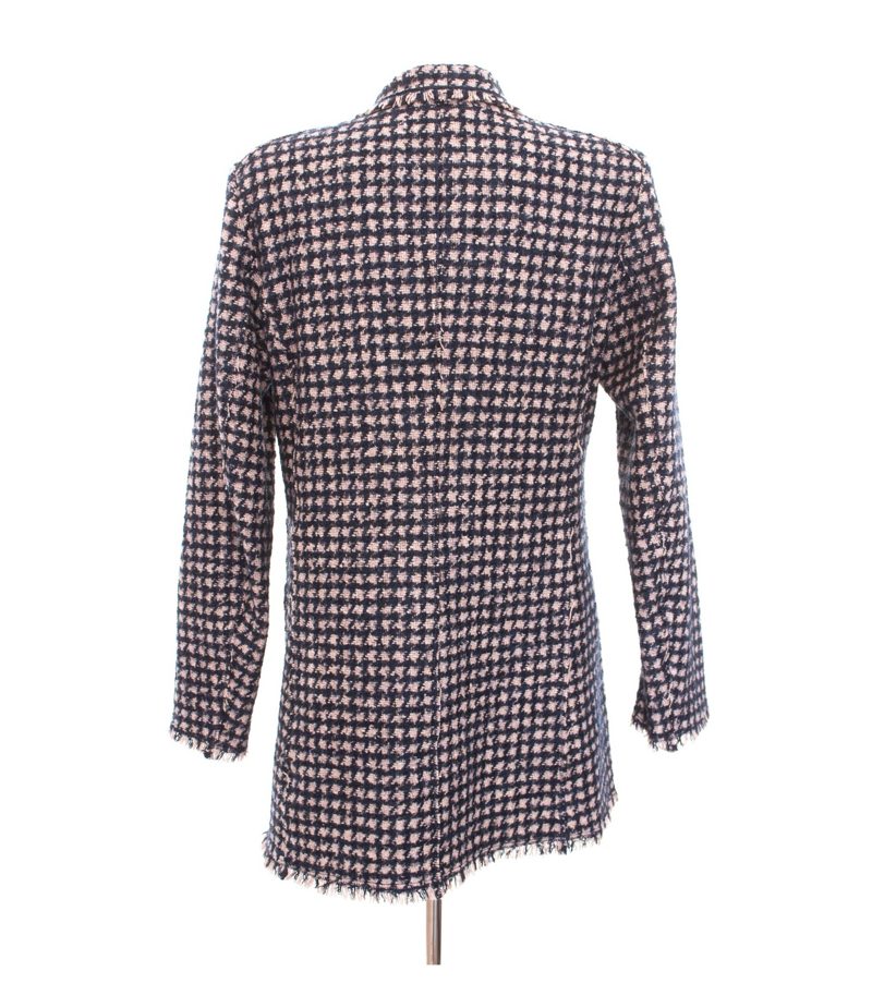 RENE LEZARD Damen Mantel Kurzmantel Gr. DE 40 Blau Beige Wolle Alpaka Mohair – Foto 3