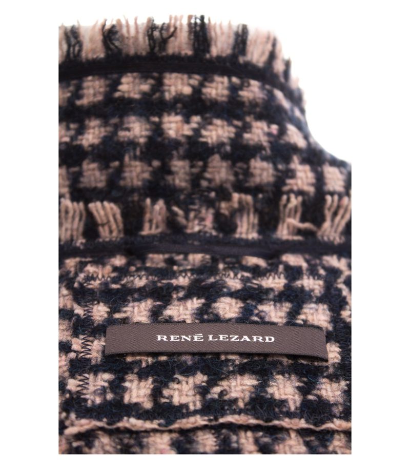 RENE LEZARD Damen Mantel Kurzmantel Gr. DE 40 Blau Beige Wolle Alpaka Mohair – Foto 6