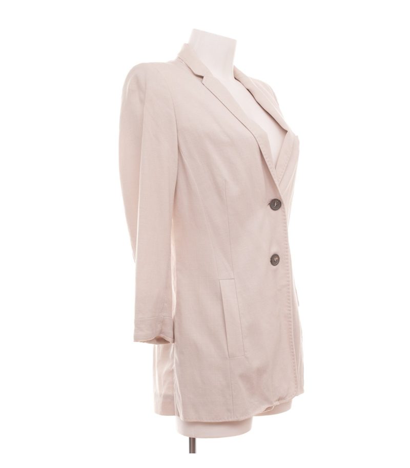 Windsor Damen Blazer Gr. 42 Loro Piana Beige Einreiher Wollmix – Foto 2