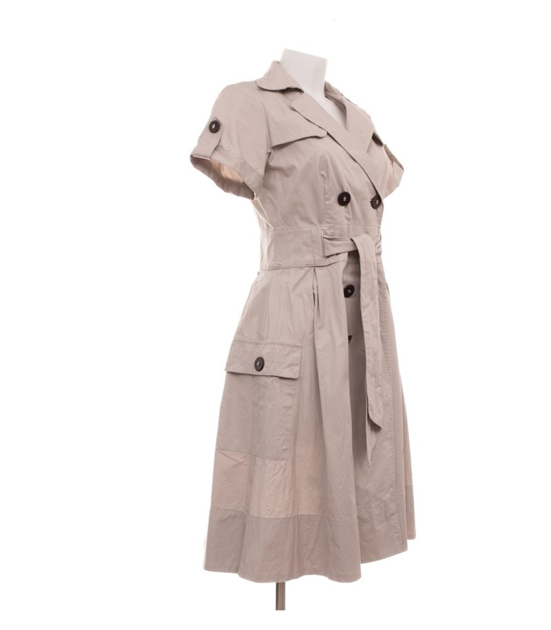 Zara Basic Damen Kleid Gr. M Beige Hemdkleid Baumwolle – Foto 2