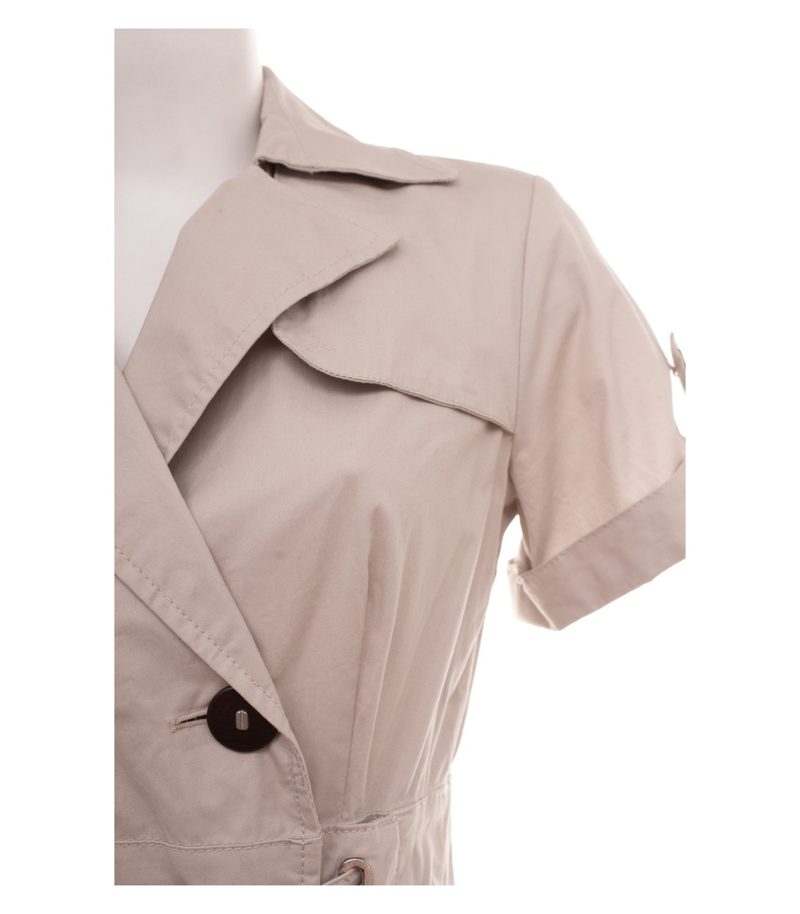 Zara Basic Damen Kleid Gr. M Beige Hemdkleid Baumwolle – Foto 4