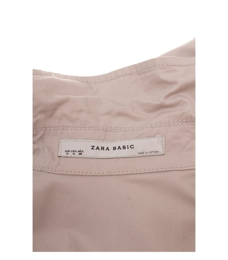 Zara Basic Damen Kleid Gr. M Beige Hemdkleid Baumwolle – Foto 7
