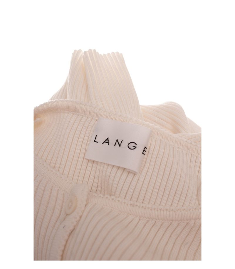LANGE Damen Top Camisole Gr. 36 Baumwolle Beige Rippstrick – Foto 5