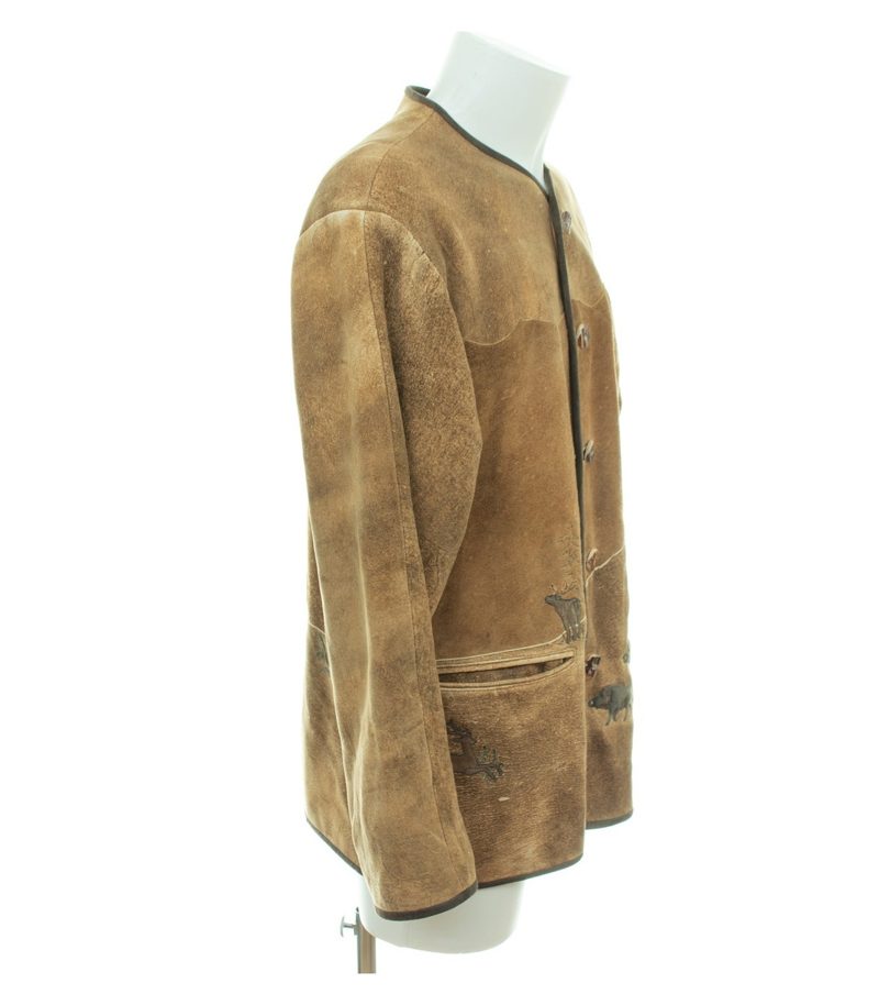 Meindl Herren Jacke Gr. 50 Braun Trachtenjacke Bestickt – Foto 2