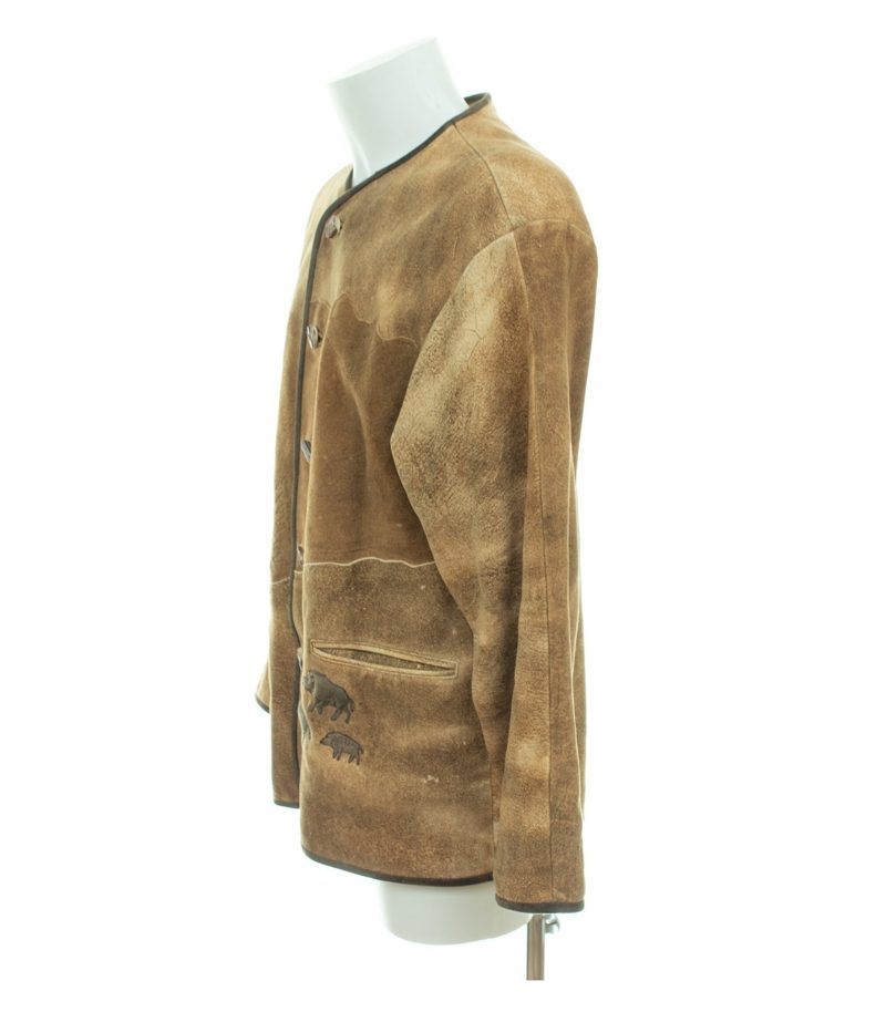 Meindl Herren Jacke Gr. 50 Braun Trachtenjacke Bestickt – Foto 3