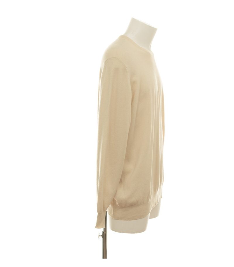 Barrie Herren Pullover Gr. 58 (48) Beige Rundhalsausschnitt Wolle – Foto 2