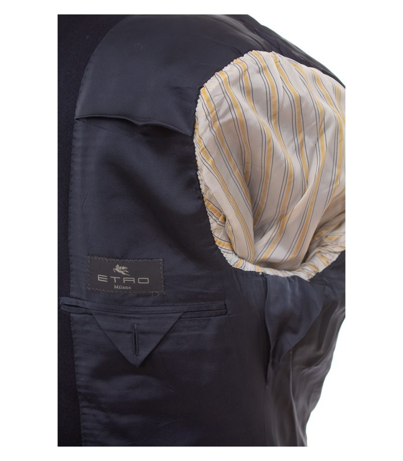 Etro Herren Sakko ca. Gr. 50 Dunkelblau Einreiher – Foto 7