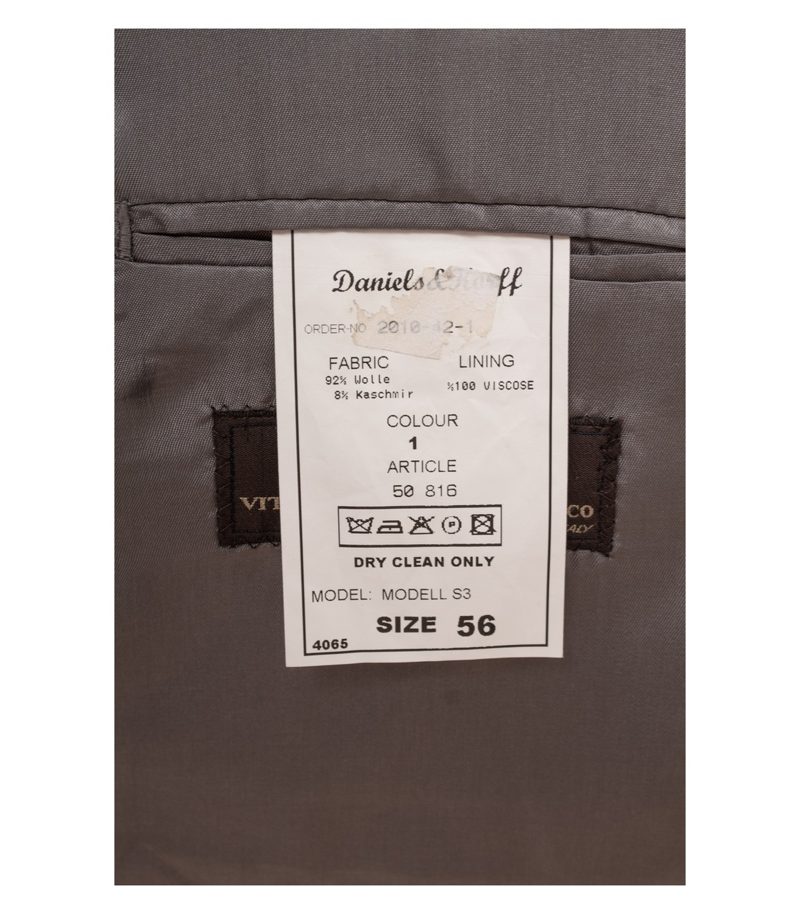 Daniels & Korff Herren Sakko Gr. 56 Modell S3 Grau Einreiher Wolle Hahnentritt – Foto 7