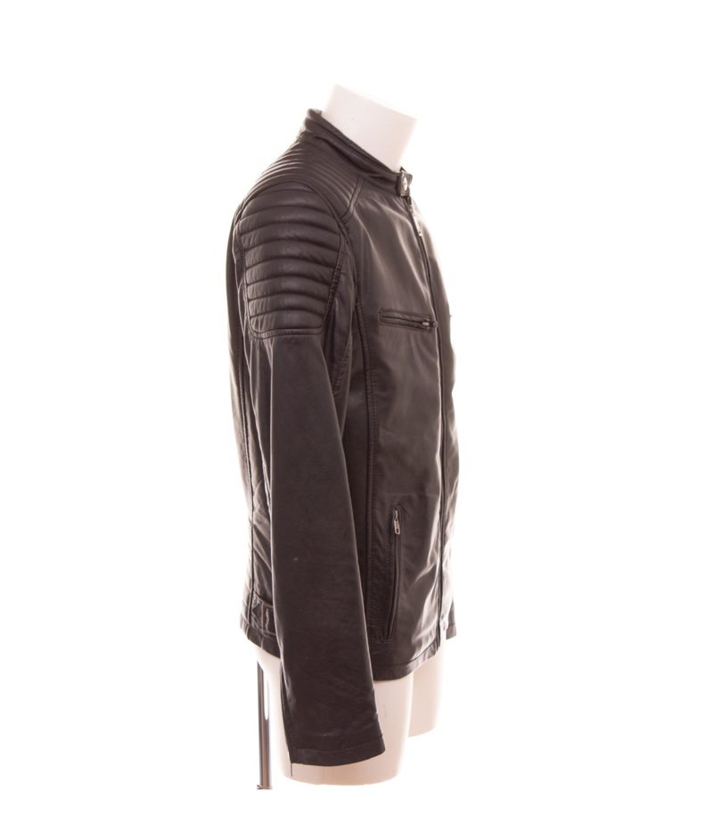 AIM Herren Jacke Gr. L Schwarz Bikerjacke Leder – Foto 2