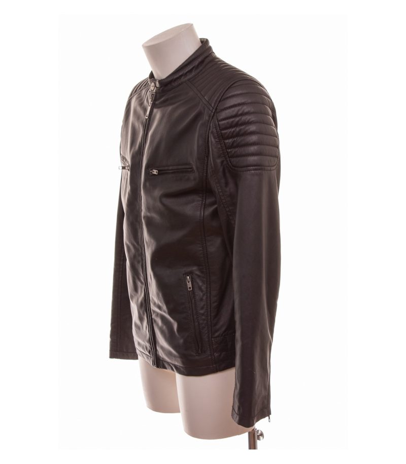 AIM Herren Jacke Gr. L Schwarz Bikerjacke Leder – Foto 3