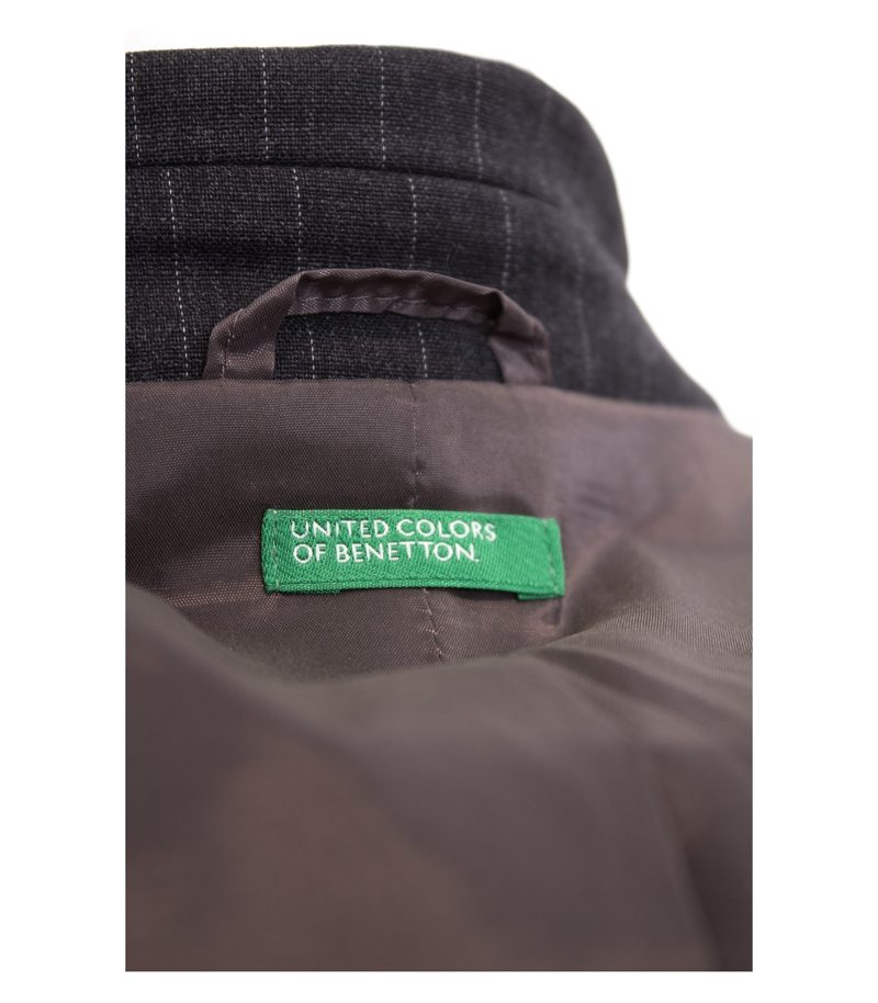 BENETTON Damen Blazer Anthrazitgrau Gr. IT 44 DE 40 Wolle – Foto 5
