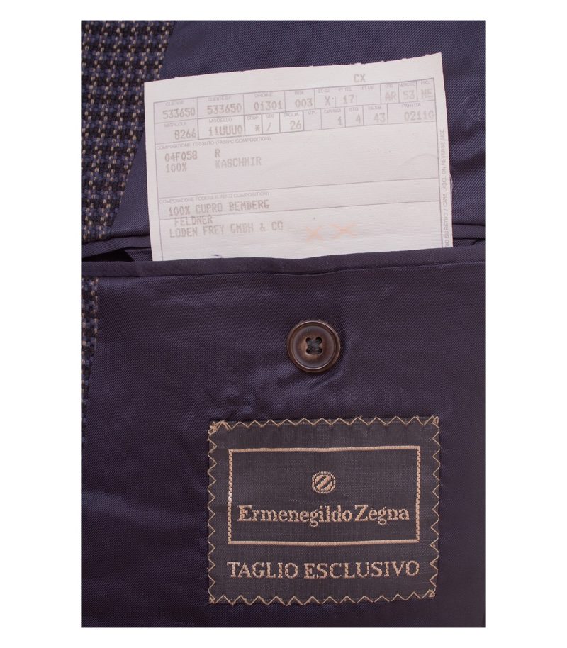 Ermenegildo Zegna Herren Sakko Gr. 26 Kaschmir Braun Hahnentritt – Foto 11