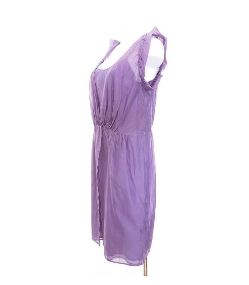HUGO BOSS Damen Kleid Cocktailkleid Gr. DE 42 Lila Seide – Foto 2