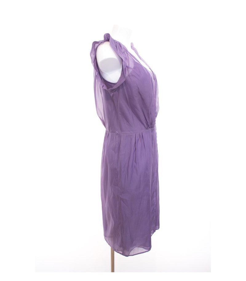 HUGO BOSS Damen Kleid Cocktailkleid Gr. DE 42 Lila Seide – Foto 3