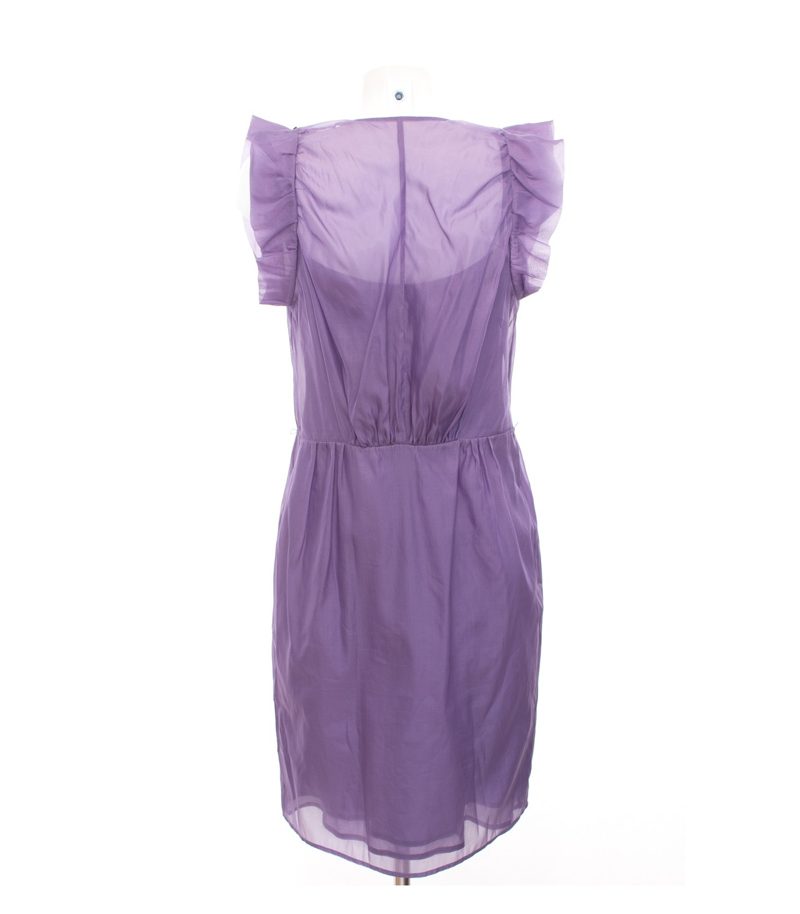 HUGO BOSS Damen Kleid Cocktailkleid Gr. DE 42 Lila Seide – Foto 4