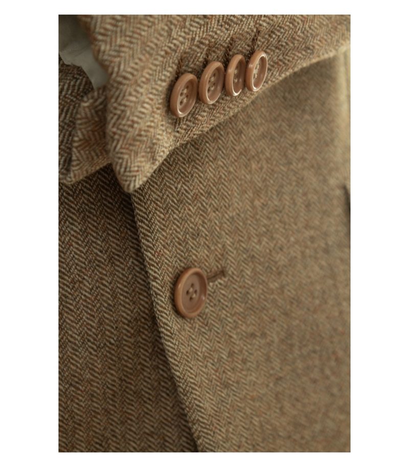 Kiton Herren Sakko ca. Gr. 46 Braun Einreiher Fischgrat – Foto 5