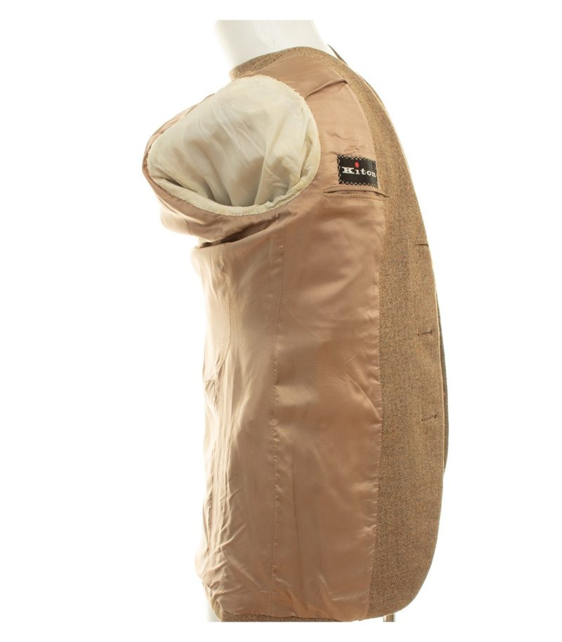 Kiton Herren Sakko ca. Gr. 46 Braun Einreiher Fischgrat – Foto 8