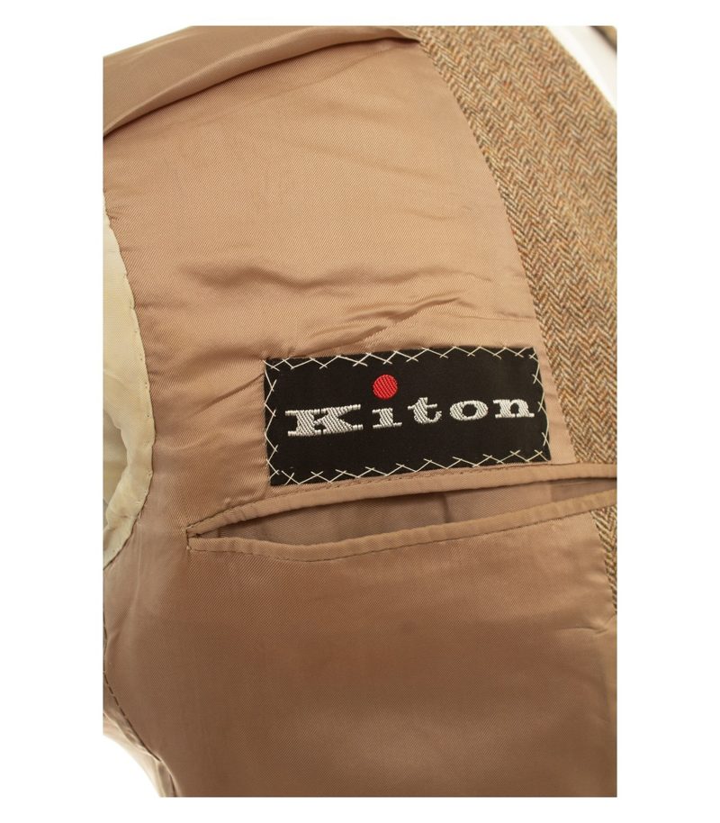 Kiton Herren Sakko ca. Gr. 46 Braun Einreiher Fischgrat – Foto 10