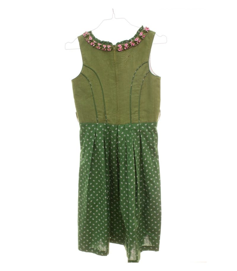 Steindl Trachten Mädchen Kleid Gr. 152 Grün Dirndl Leinenmix Geblümt – Foto 2