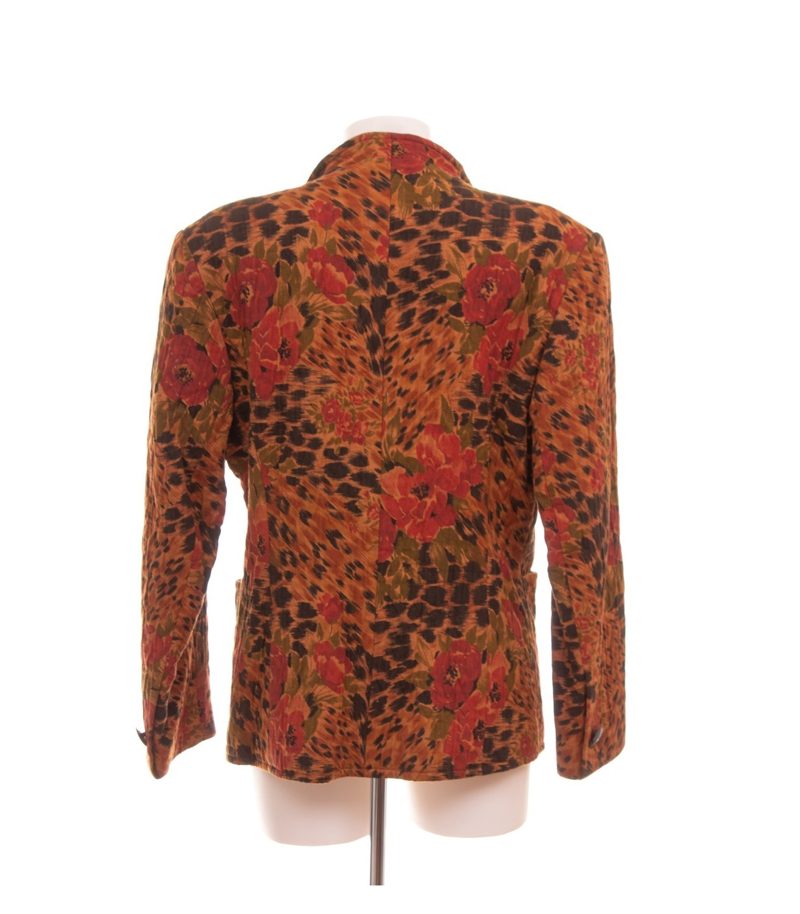 Riani Damen Blazer Gr. 42 Mehrfarbig Einreiher Baumwollmix Animal-Print – Foto 4