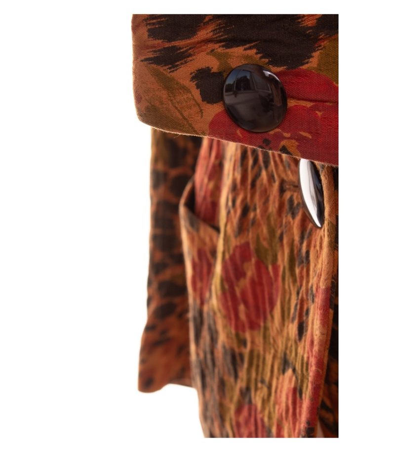Riani Damen Blazer Gr. 42 Mehrfarbig Einreiher Baumwollmix Animal-Print – Foto 5